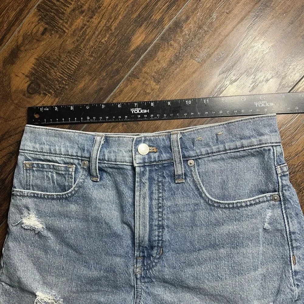 Madewell Women's The Perfect Jean Shorts Size 27 Raw Hem Denim Cut Offs - Picture 4 of 11